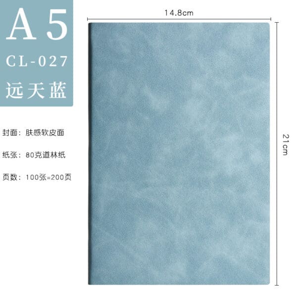 Elegant A5 blue notebook with textured cover, perfect for notes and professional gifting.