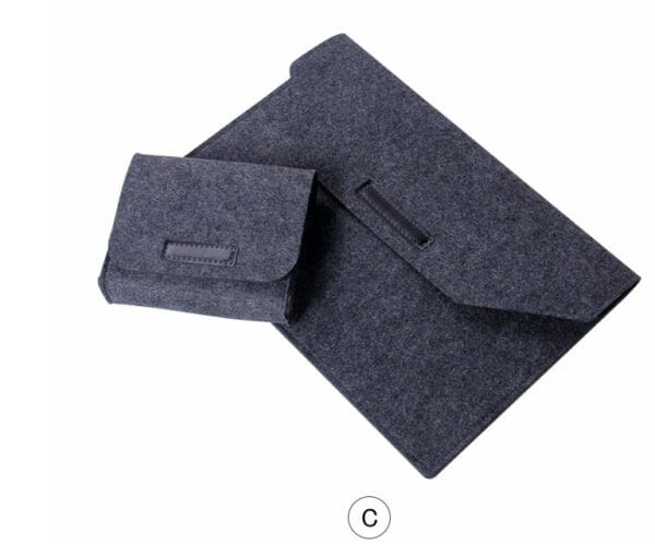 Stylish dark gray felt document holder and pouch set—modern corporate gifts for organized essentials.