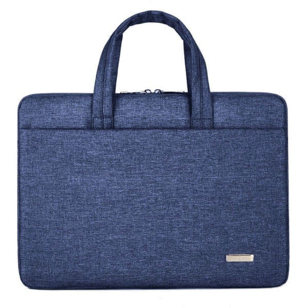Sleek dark blue laptop bag, perfect blend of style and functionality for professionals and students.