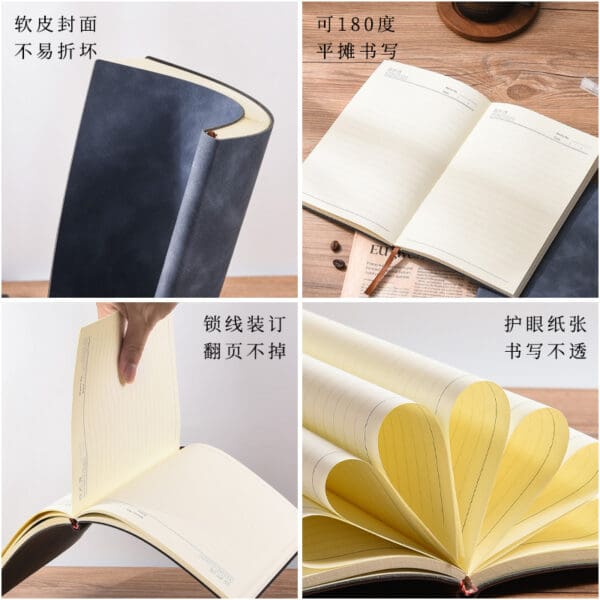 Sophisticated navy leather notebook, perfect for corporate gifts and creative expression.