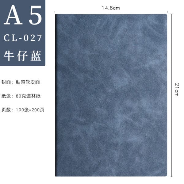 Elegant A5 blue marble notebook with textured cover, ideal for corporate gifts and note-taking.