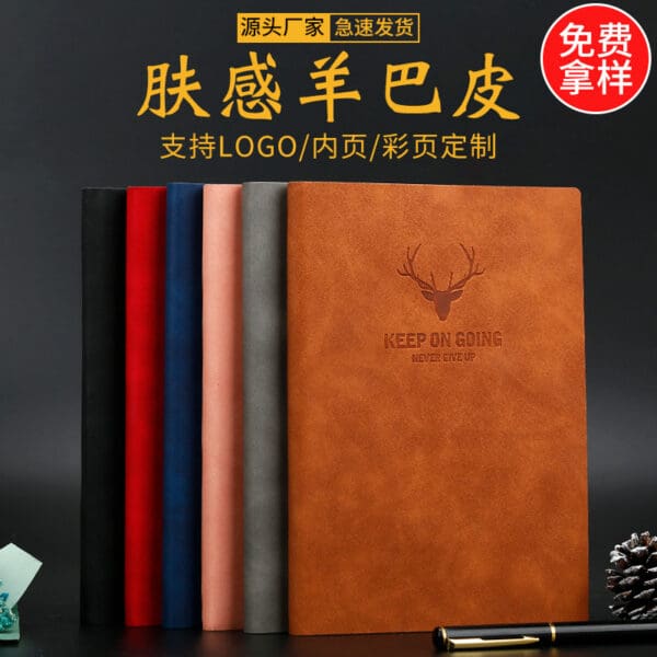 Vibrant custom notebooks with embossed designs, ideal for gifts and personal use.
