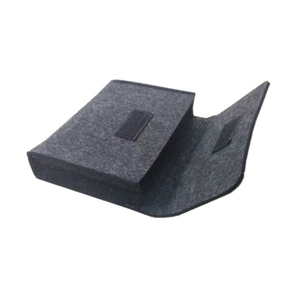 Sleek dark gray portable storage solution, perfect for organizing corporate gifts and tech items.
