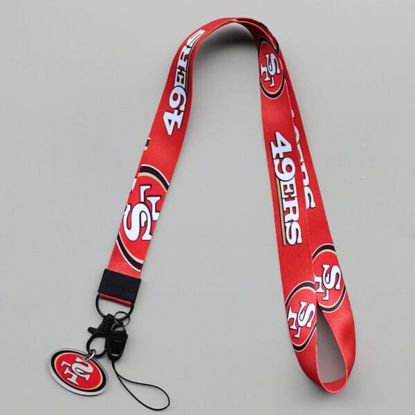Durable San Francisco 49ers lanyard with logo, perfect for fans and corporate gifts.